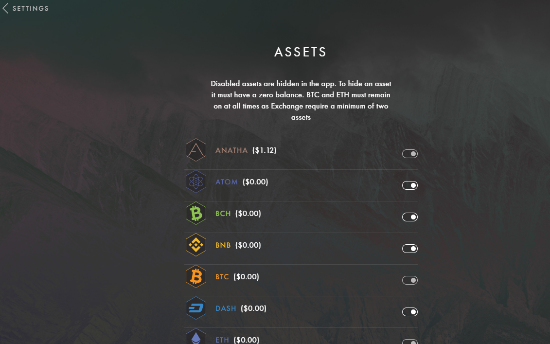 Wallet Assets for the 1st Mnemonic