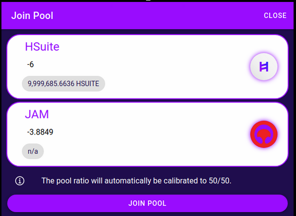 Join pool allows negative value