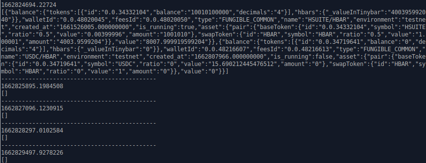 Output from the monitoring script showing pools become unavailable