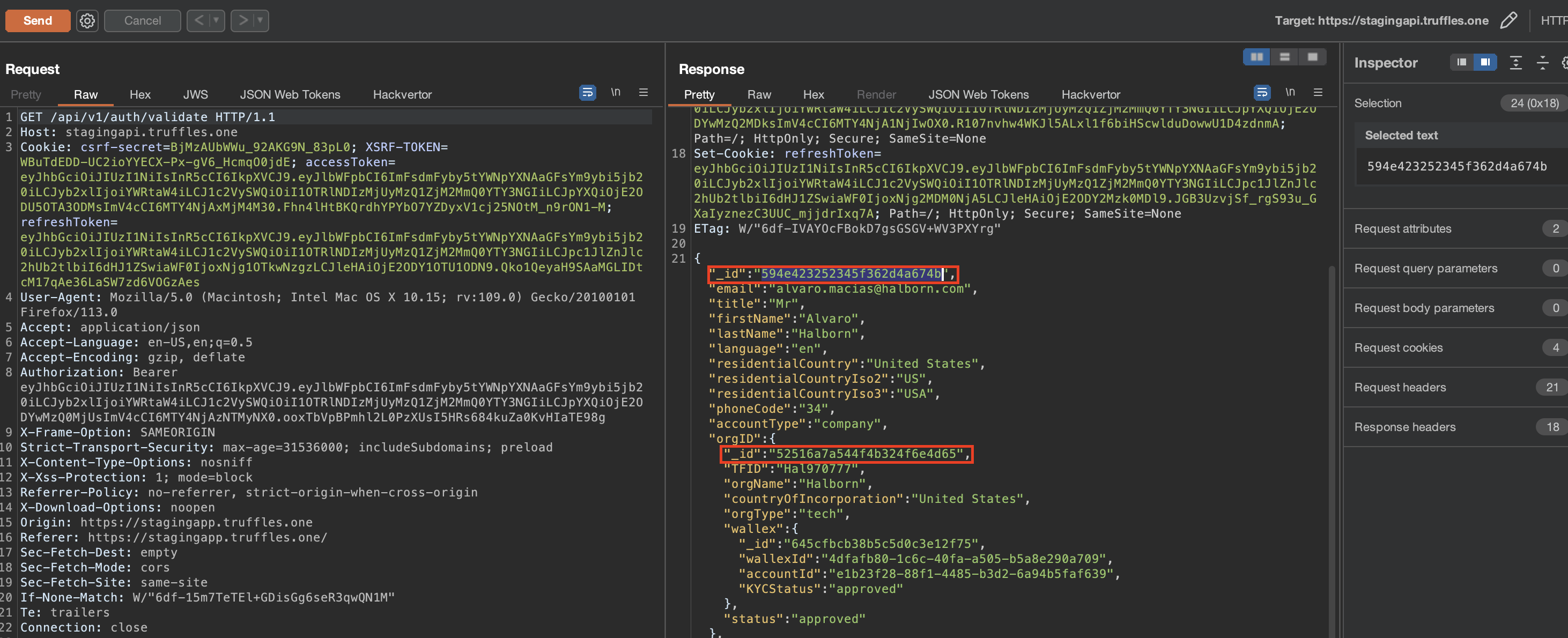 Different hashes.