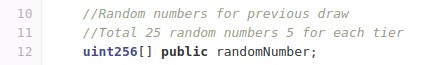 randomNumber array