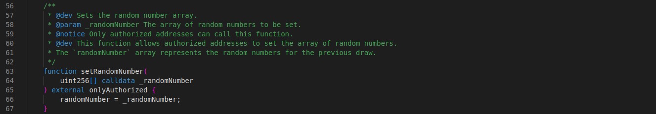 RandomNumber.setRandomNumber() function