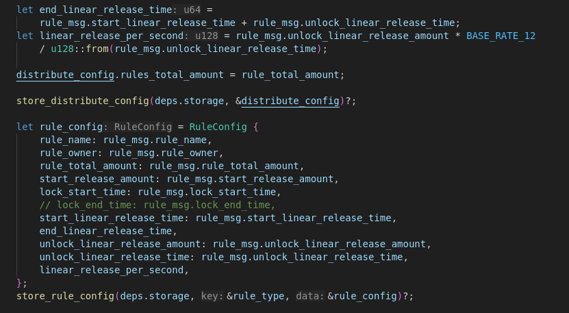 add_rule_config function from Distribute contract