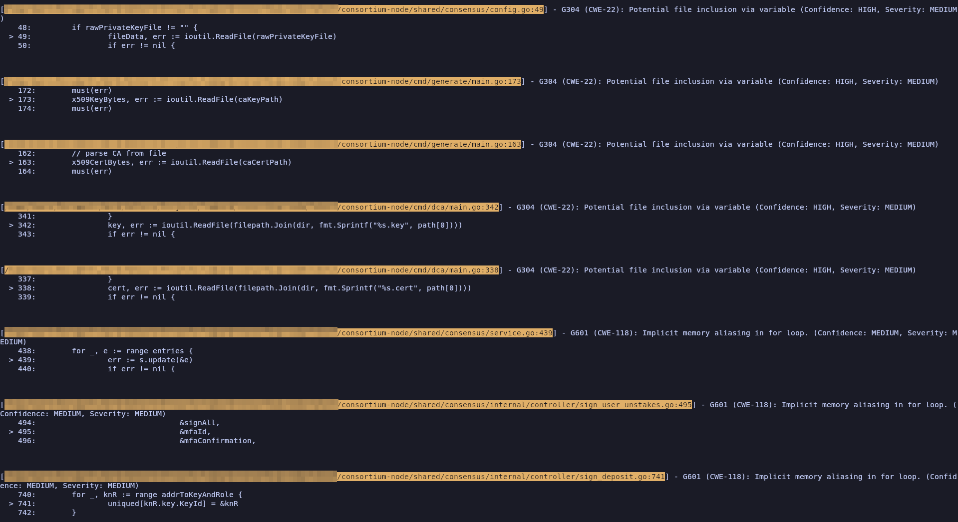 Gosec Relevant Output (2)