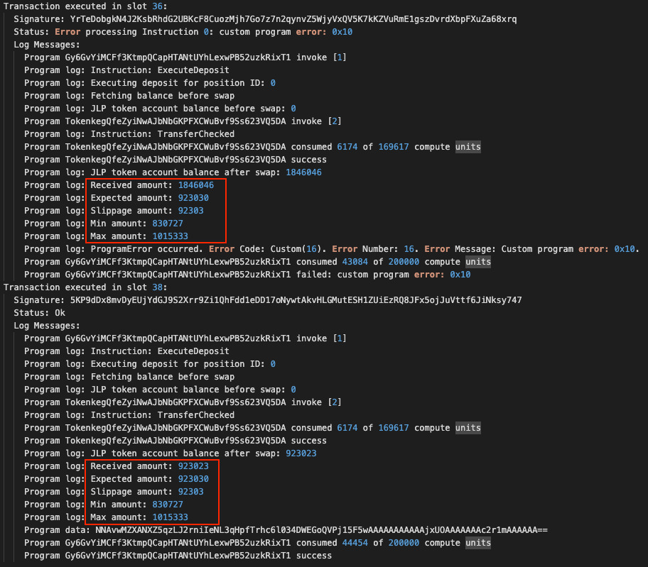 Execute deposit with correct price fails and with incorrect price passes