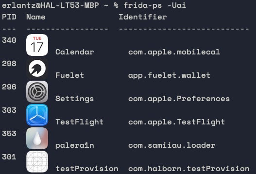 Jailbreak device with Fuelet application in execution