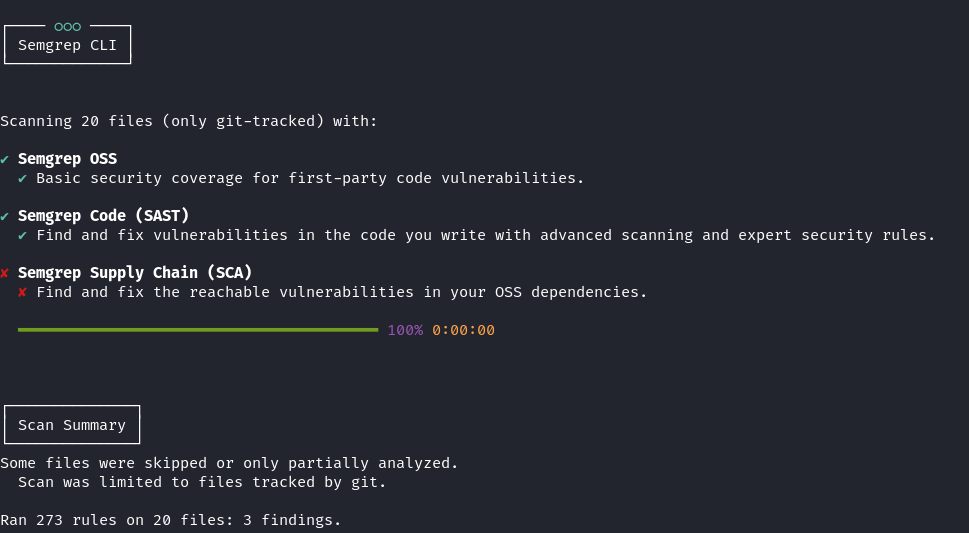 Use of semgrep